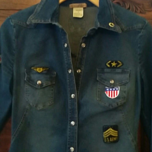 "Diab'less" Blue Denim Shirt Dress or Coat - Picture 6 of 6